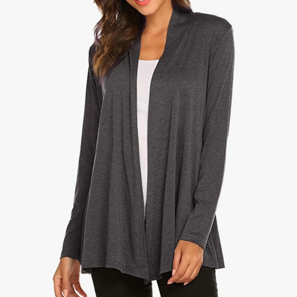 NWOT Newchoice Womens Casual Lightweight Long Sleeve Cardigan Drape Open Front